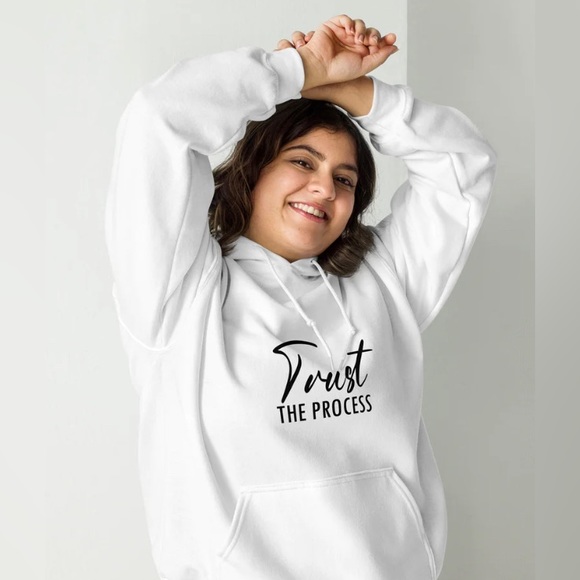 🔥Host Pick🔥 WHITE Graphic Hooded  "Trust The Process" - Picture 1 of 2